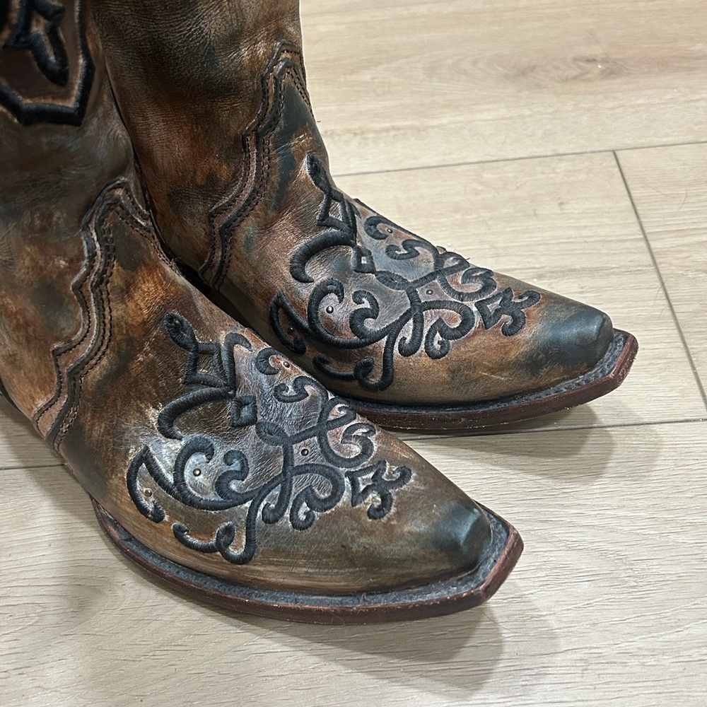 CORRAL WOMEN'S CORD STITCH COWGIRL BOOTS - SNIP TOE Size 8 - Picture 6 of 16